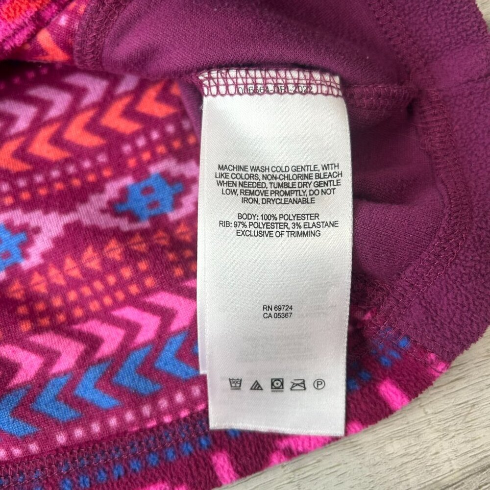 Columbia Fuschia Aztec Print 1/4 Zip Fleece Pullover Jacket Women's Large L35 - Picture 3 of 5